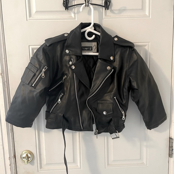 Jackets & Coats Innosense Kids Black Leather Jacket Size 7t Like New